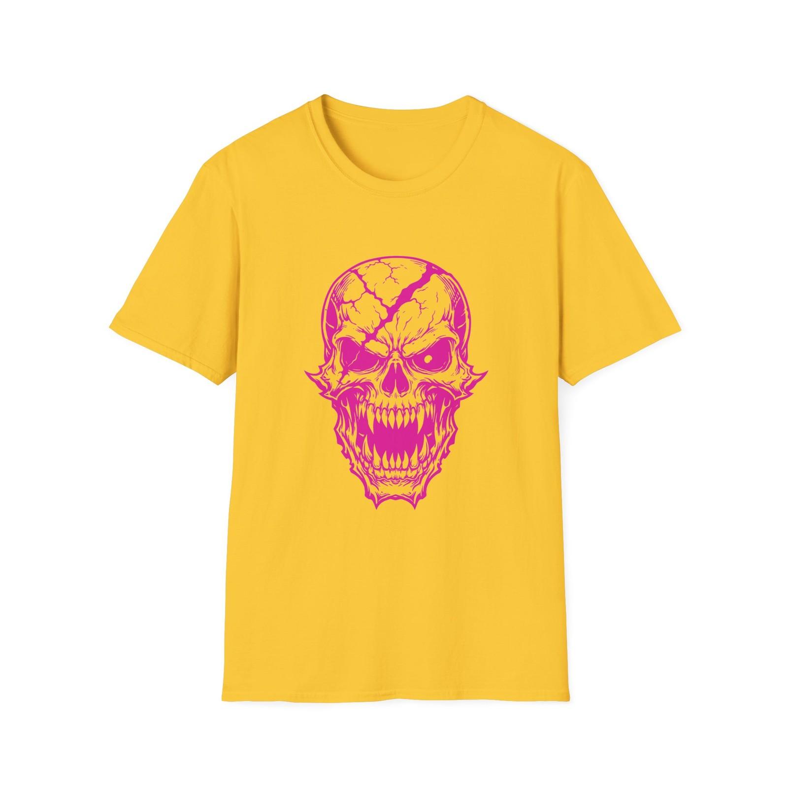 Skull Gothic Horror Monster Dark Fantasy Undead Jagged Unisex Softstyle T-Shirt S