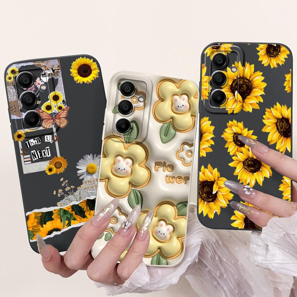 For Samsung Galaxy A16 5G SM-A1600 A166B Back Cover Coque 6.7" Funda Flower Butterfly Women Fashion Phone Case Liquid Silicone