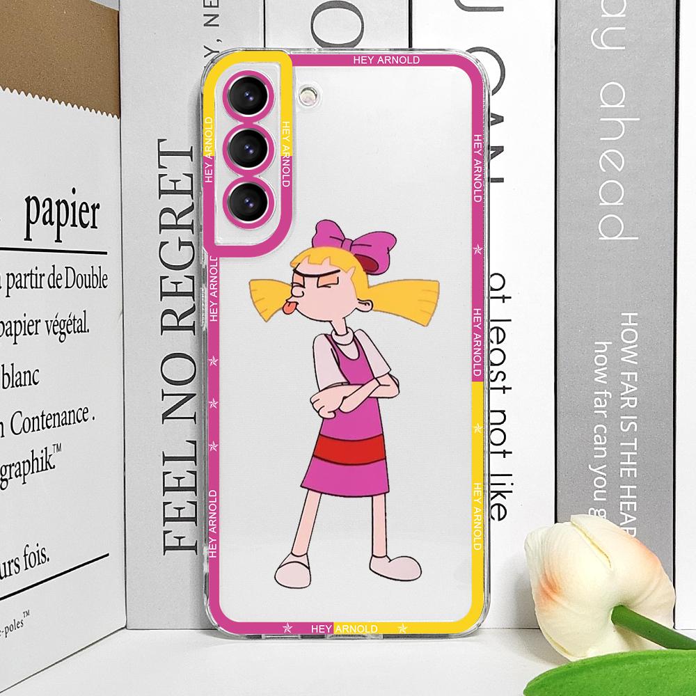 Hey A_Arnolds Helga Cartoon Phone Case for Samsung Galaxy A55 A54 A53 A51 A70 A32 A31 A22 A13 A52 5G Transparent Soft Cover Skin