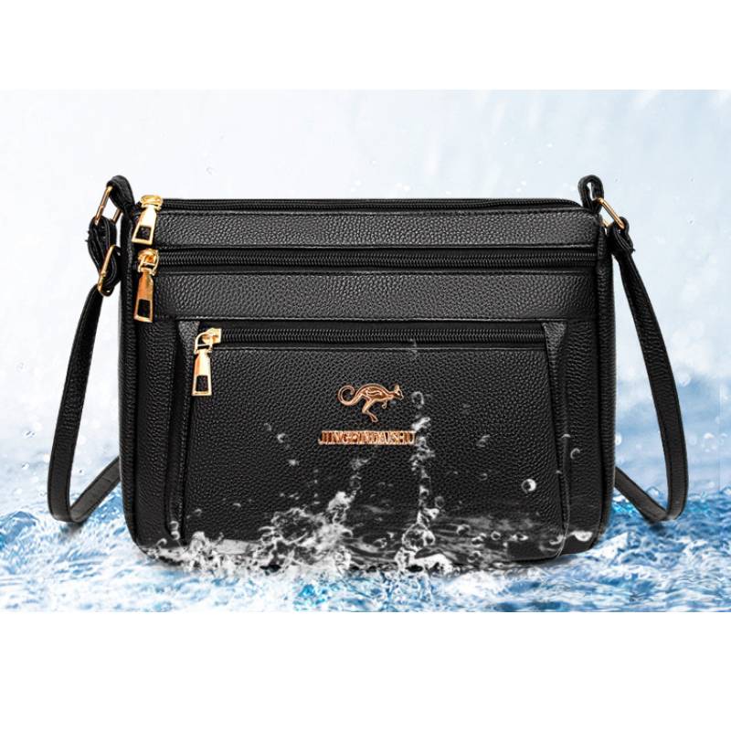 

Узор Кенгуру Женская Одноплечевая Сумка Кроссбоди Черный Сумки Украшение золотой