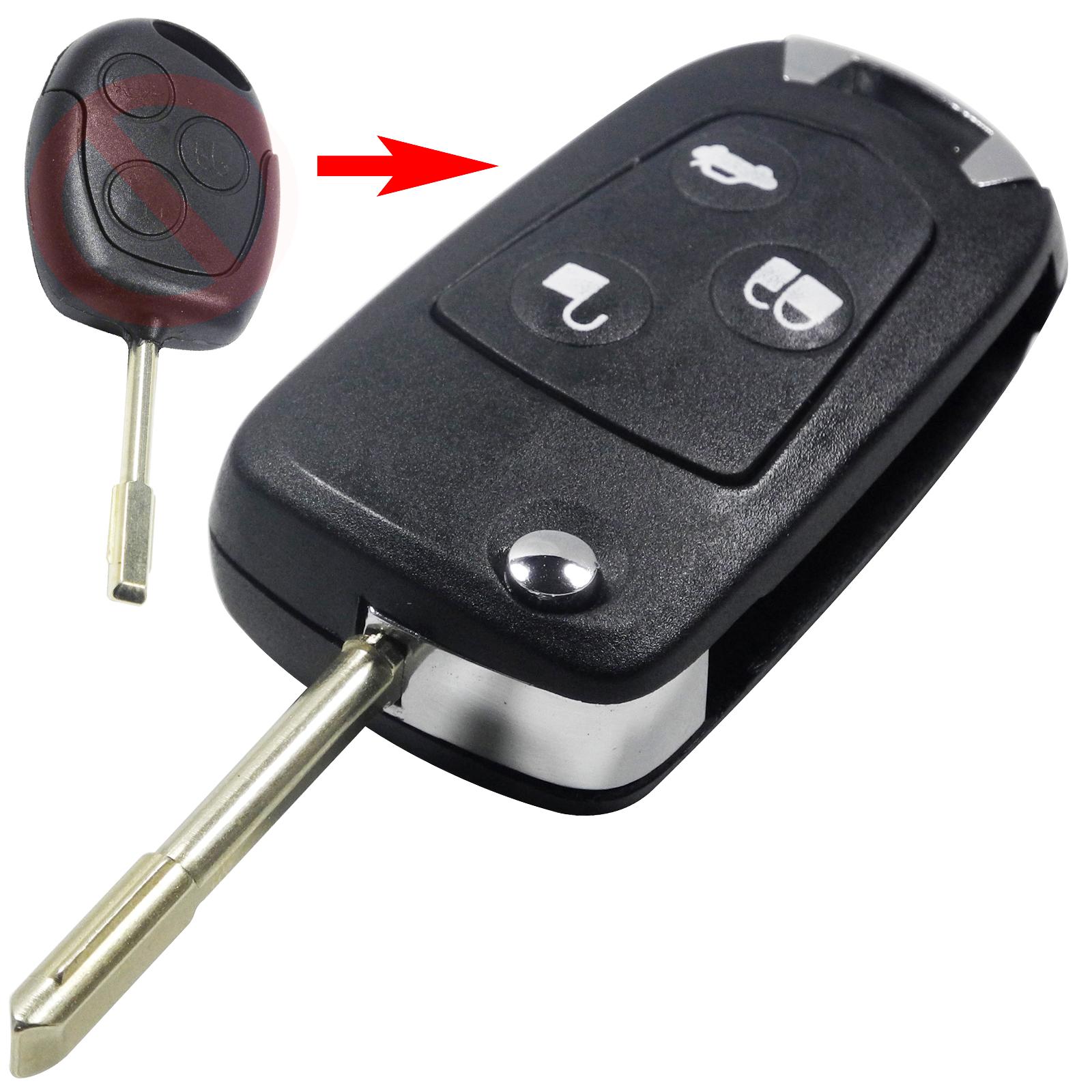 

jingyuqin 3 кнопки модифицированный складной Flid дистанционный автомобильный брелок оболочка стиль для Ford Focus Mondeo Fiesta оксфорд-синий