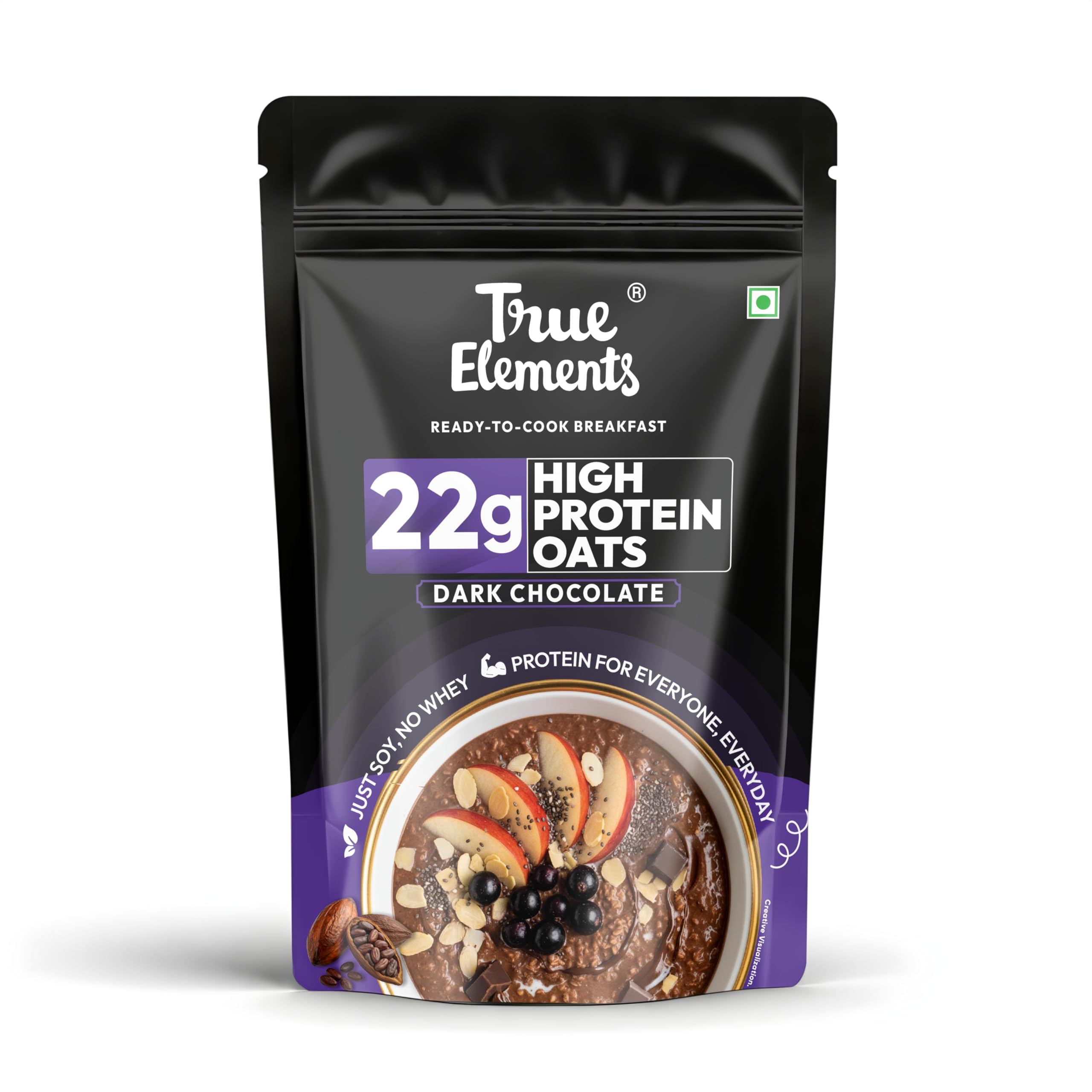 True Elements High Protein Oats 400g | 22g Protein | High Protein Rolled Oats | 100% Wholegrain | Rich in Fiber | No Added Sugar | Healthy Breakfas
