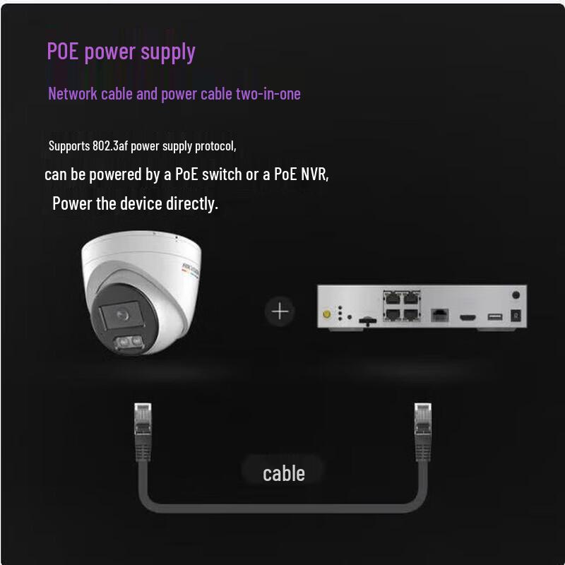 Hikvision 4MP POE Plně barevná Dome IP kamera