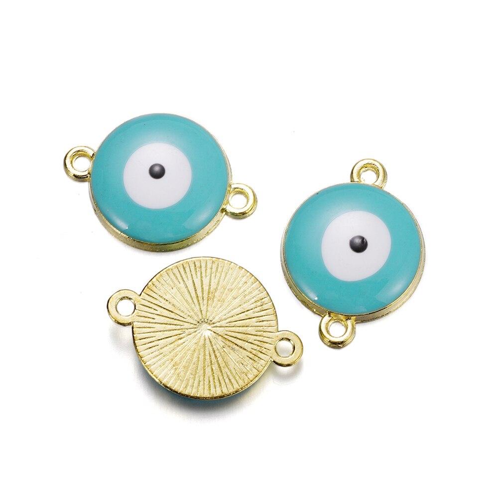 5 ks/šarže smaltované slitiny Evil Eyes přívěsek Srdce přívěsky pro DIY Náhrdelník Náramek Náušnice Přívěsky Příslušenství pro výrobu šperků