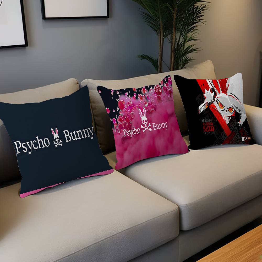 Luxury Fashion P-Psycho Bunny Pillowcase Toon Gift Cushion Cover Bedroom Home Sofa Chair Seat Decor Pillow Case