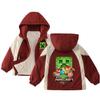 Minecraft Kids' Windproof Fleece Jacket – Unisex Autumn/Winter, Warm & Stylish Windbreaker