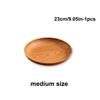Kitchen Accessories Plastic Wood-Grain Round Tray Imitation Wood Multi-Purpose Serving Plate Dinner Plates Tea Coffee