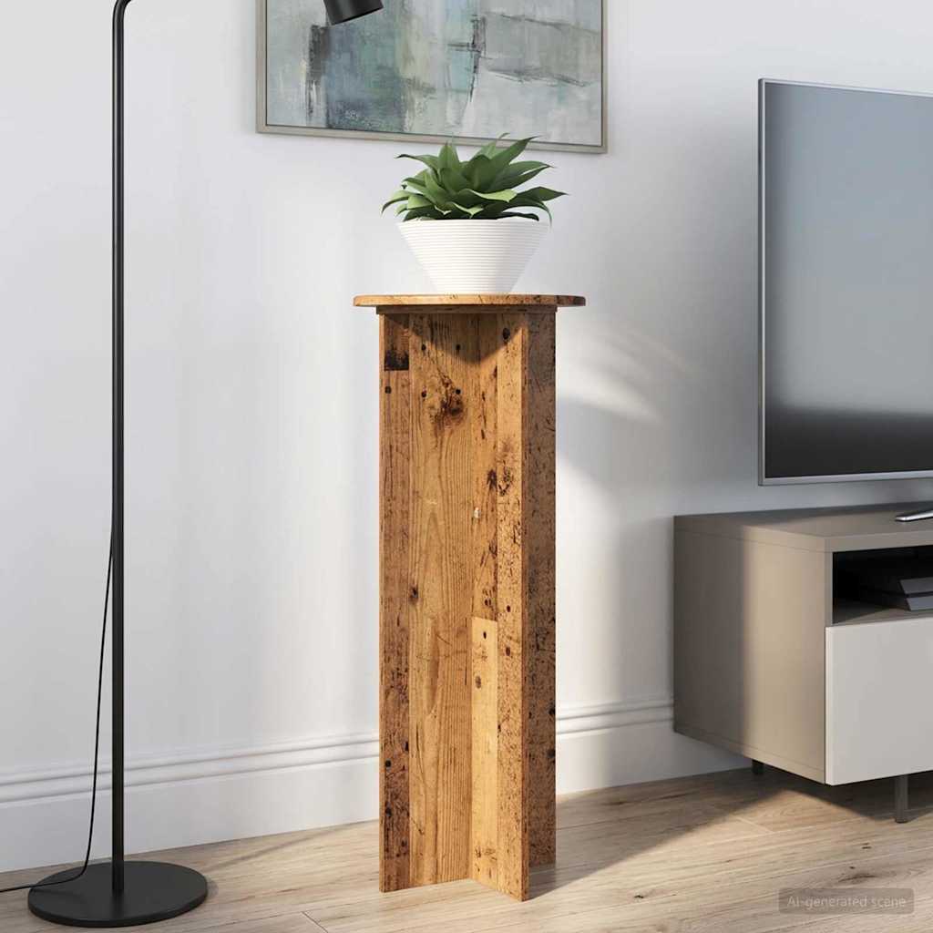 Plant Stand 2 pcs Reclaimed Wood Look Ø40 x 100 cm Engineered Wood