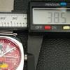 OROLOGIO DA UOMO VINTAGE SVIZZERO A CARICA MANUALE QUADRANTE ROSSO RISTRUTTURATO a707280-1