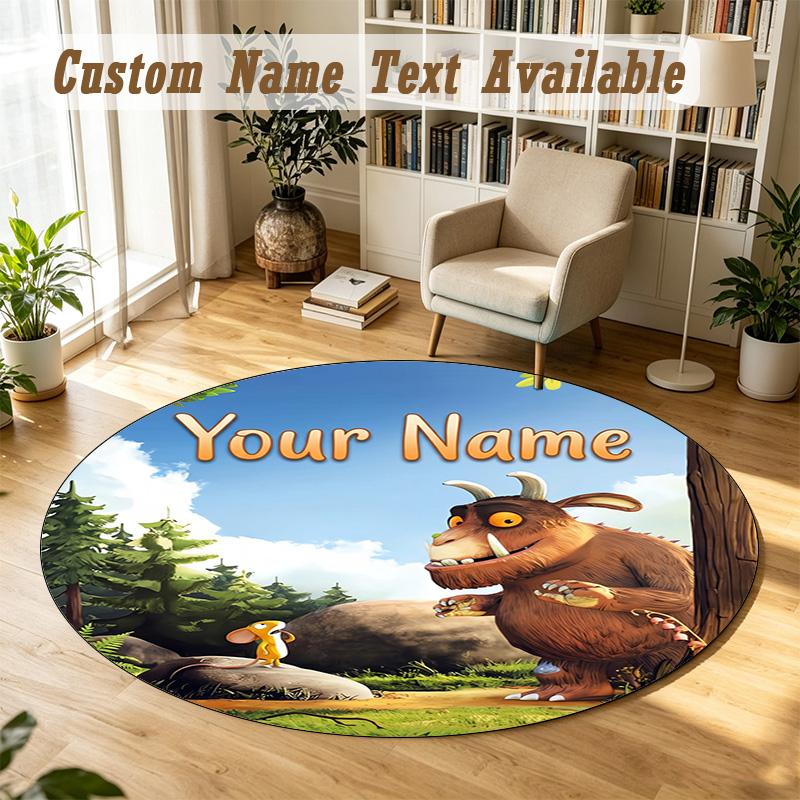 Round Rug Custom NameThe Gruffalo Pattern Non Slip Carpet Home Floor Decor