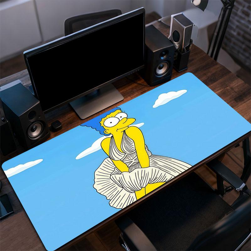 Marge Simpson Mouse Pad, Large Gaming Desk Mat, Non-slip XXL Mousepad for Laptop & Tablet, Mini PC Playmat with Stitched Edges