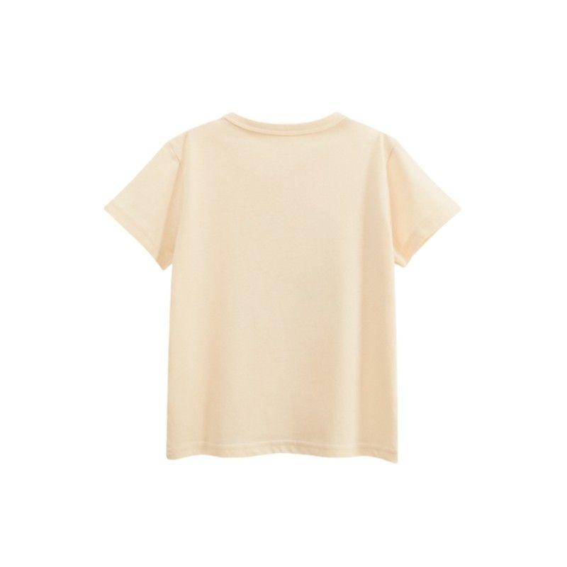 27Kids Kidsren's Short-Sleeved T-Shirt Summer Kidsren's Clothing Baby Boy Pure Cotton Clothes Boy's Bear Round Neck Half-Sleeved Top