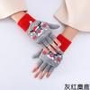 Schoolgirl Autumn and Winter Five-finger Knitted Wool Warm Cold Thickened Cycling Christmas Gloves