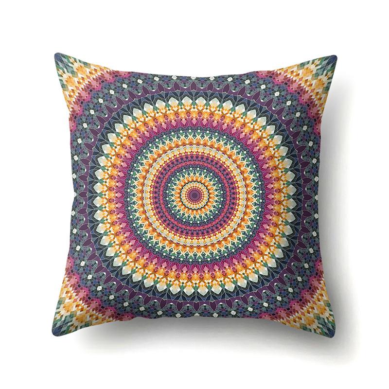 American Retro Ethnic Bohemian Polyester Pillow Case Car Decoration Home Printed Waist Rest Pillow Case
