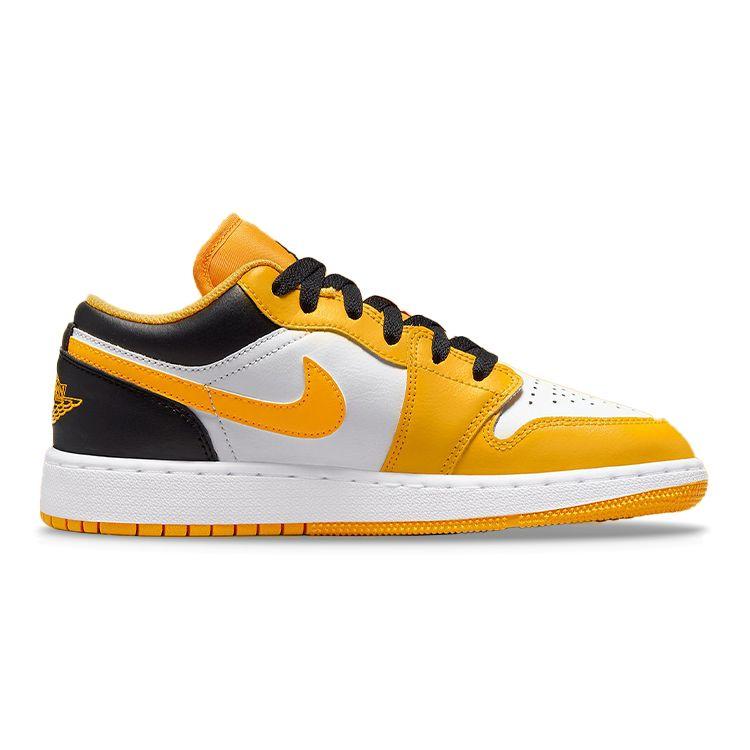 Air Jordan 1 Low GS Taxi White Kids Sneakers Yellow Black 553560-701