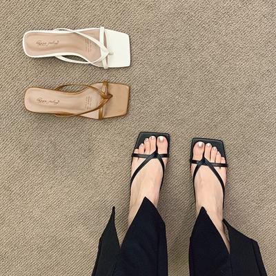 Massieve leren slippers damesschoenen hoge hakken comfortabel nieuwe zomer damesschoenen vrouw mode coole muiltjes slides slippers