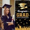 180x90cm Graduates Theme Background Black Gold Happy Graduation Banner  School Party Decor