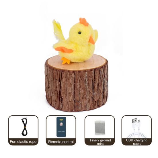 Yousheng Flapping Wings Cat Toy USB Rechargeable Interactive Plush Bat Owl Chicken Toy Squeaking Catnip Toy Chirping Animals Electric