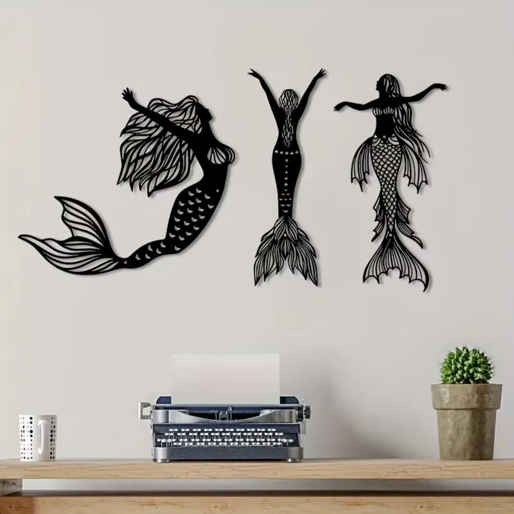 1 szt. Metalowa syrenka dekoracja ścienna, metalowa syrenka kotwica zewnętrzna rzeźba żelazna syrenka kotwica zewnętrzna dekoracja ogrodowa patio