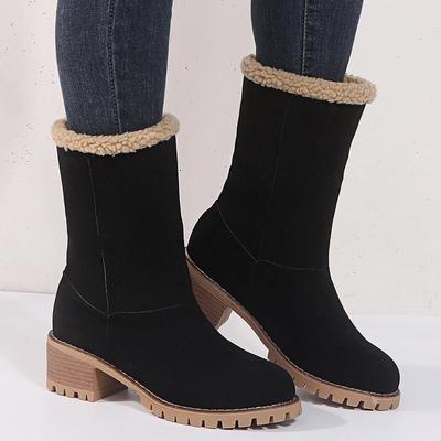 Buty damskie Buty śnieżne Damskie buty zimowe Modne buty Flock Warm Boots Botki Krótkie botki Slip-On Buty zewnętrzne Botas