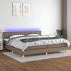 VidaXL Slat Bed Base with Mattress and LEDs, Upholstered Bed, Double Bed, Adult Bed for Interior Bedroom, 3133905