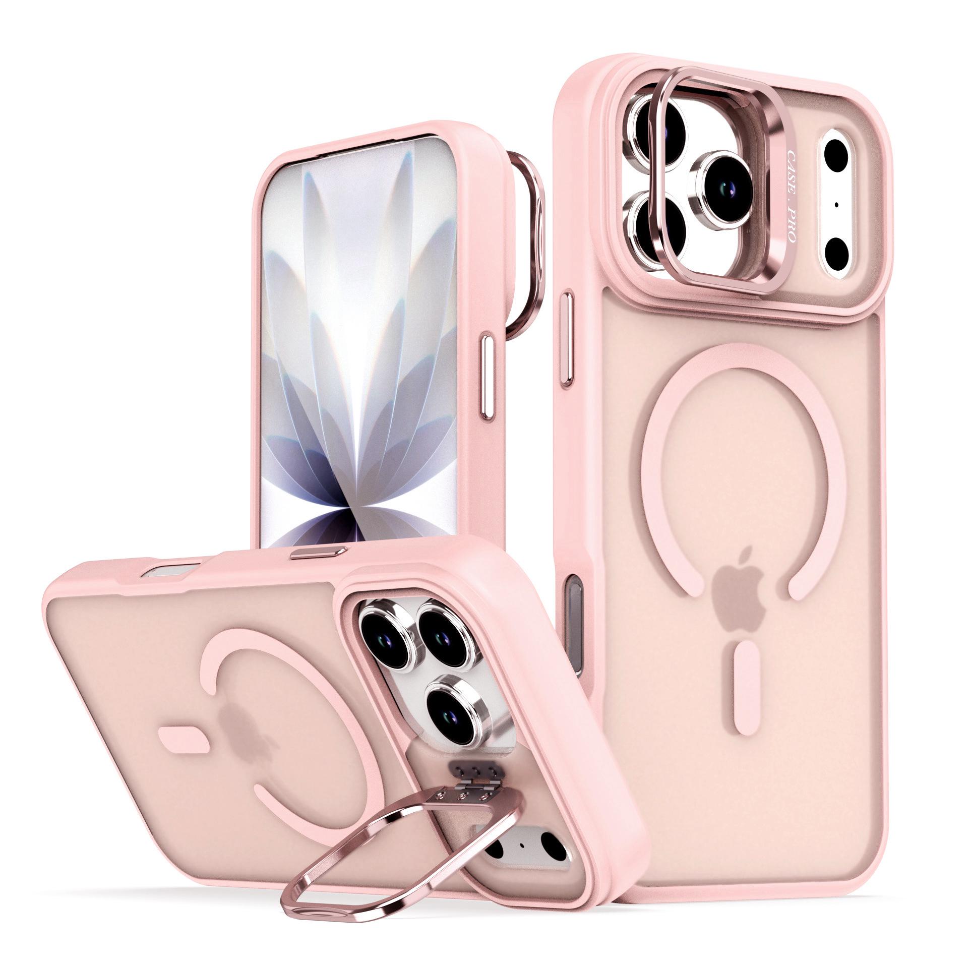 

Apple 17 Pro Max Bright Matte PC Case for iPhone 17/16/15 15 Pro Max розовый