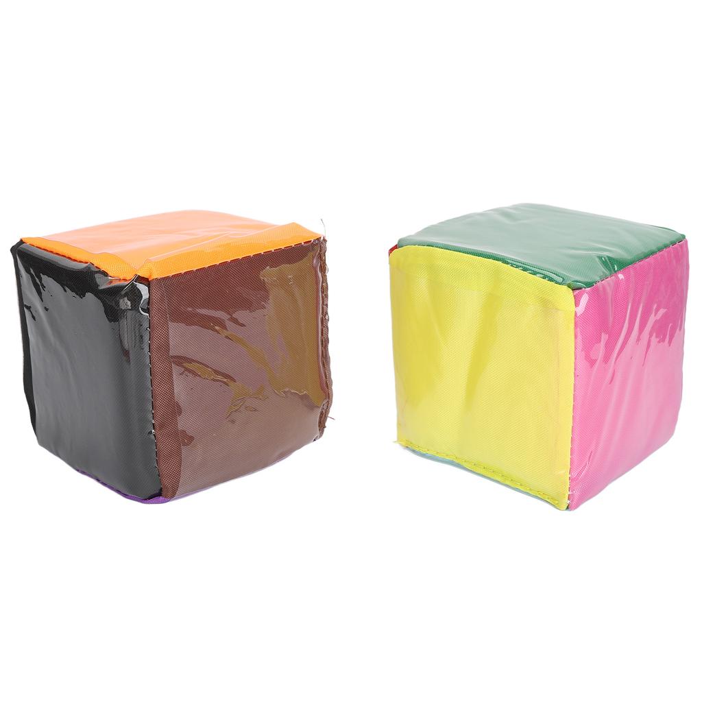 2pcs DIY Education Playing Game Dice with Clear Pocket Early Learning Soft Foam Dice for Teaching with Storage Bag