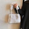 New pearl chain plush bag women's shoulder bag fashion underarm bag versatile messenger bag
