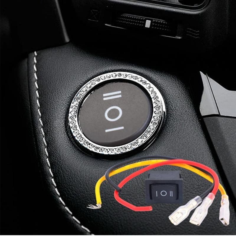 Round Rocker Switch 12V 3 Pin 3Position ON Off ON 10A/125V DC SPDT Circle Toggle Switch with Wires for Auto Marine Boat Switches