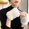 Winter Warm Ladies Rex Rabbit Fur Fur Gloves Cute Real Fluffy Half Palm Half Finger Open Finger Gloves Hand Holder