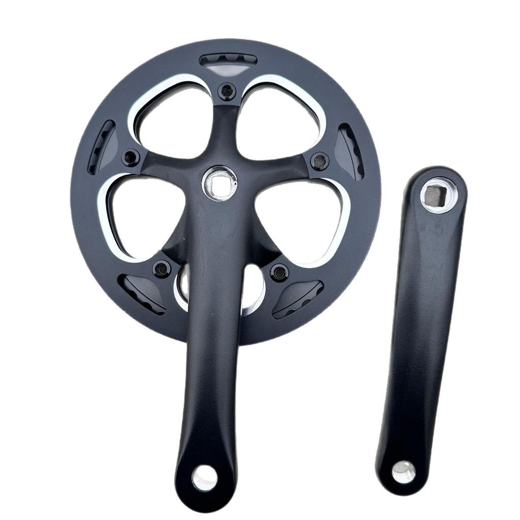 Compact Folding Road Bike with 46-Tooth Single-Piece Crankset and Double Chainring Guard