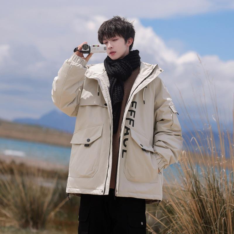 

2025 Мужская повседневная короткая куртка с флисовой подкладкой Ветрозащитная Теплая утолщенная куртка XXXL