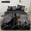 Set Copripiumino Chevalier Teschio Misura King Set Biancheria da Letto Scheletro Horror Coperta per Piumino Giorno dei Morti Per Ragazzi Uomini Regali