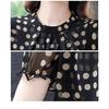 Polka Dot Short Sleeved Bottoming Shirt Women's Blouse Summer New Round Collar Chiffon Top M-4XL