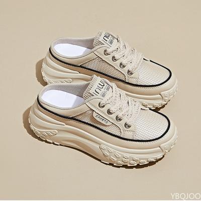 Modische lässige Damen-Sommer-Halbschuhe mit dicker Sohle, höhenvergrößernd, atmungsaktive Board-Schuhe, bequeme Damenschuhe