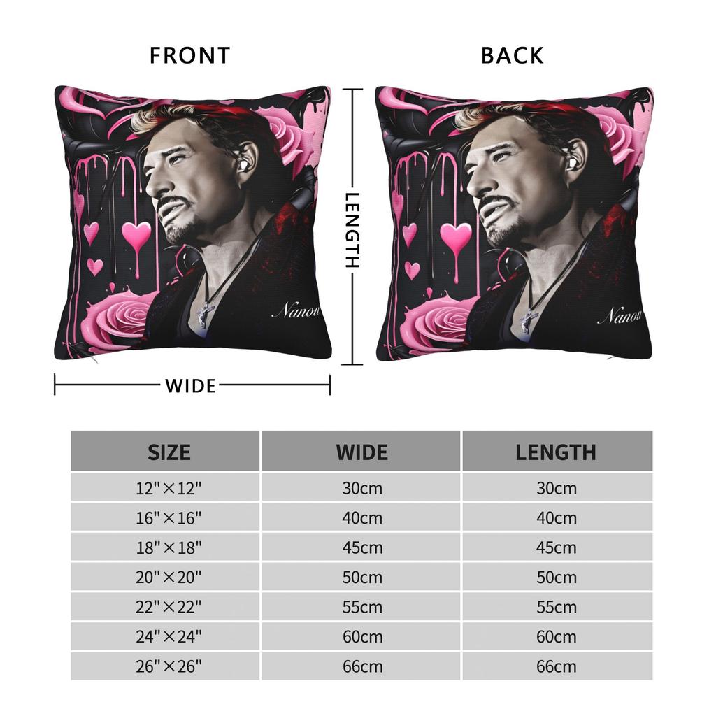 J-Johnny H-Hallyday Pillow Cover Fashion Pillow Case For Sofa Home Decor Soft Pillowcases Gift
