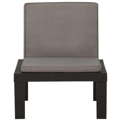 Garden Lounge Chair with Cushion Plastic Gray