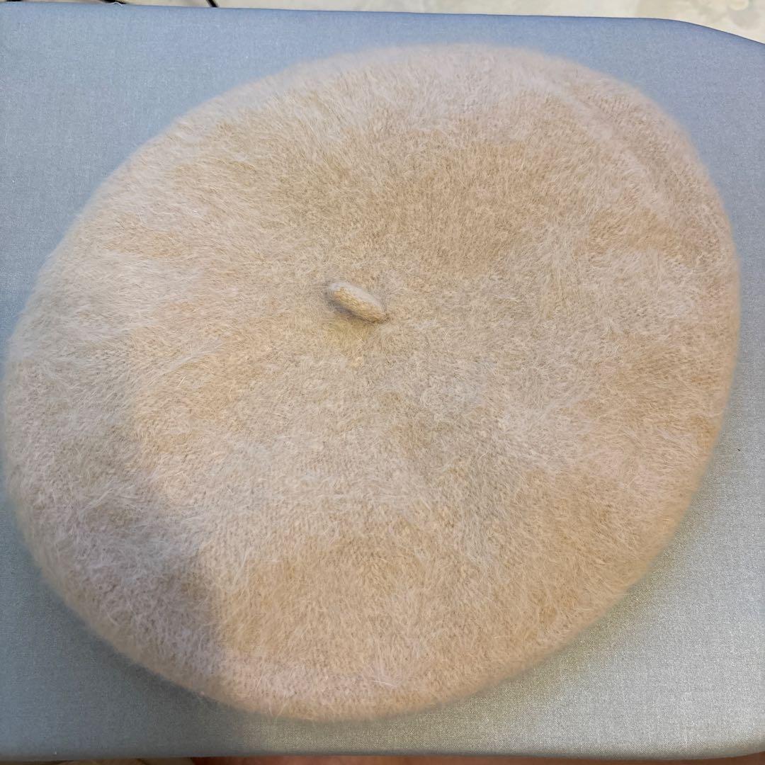 Used Ivory Rabbit Angora Beret