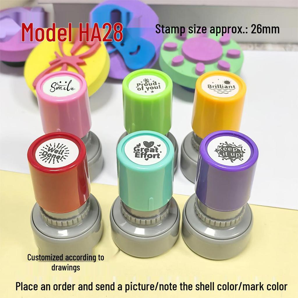 Custom Cartoon Teacher Stamp: Personalized Photo Stamps for Journals, Student Points, and Creative Logos with Q Version Avatars.