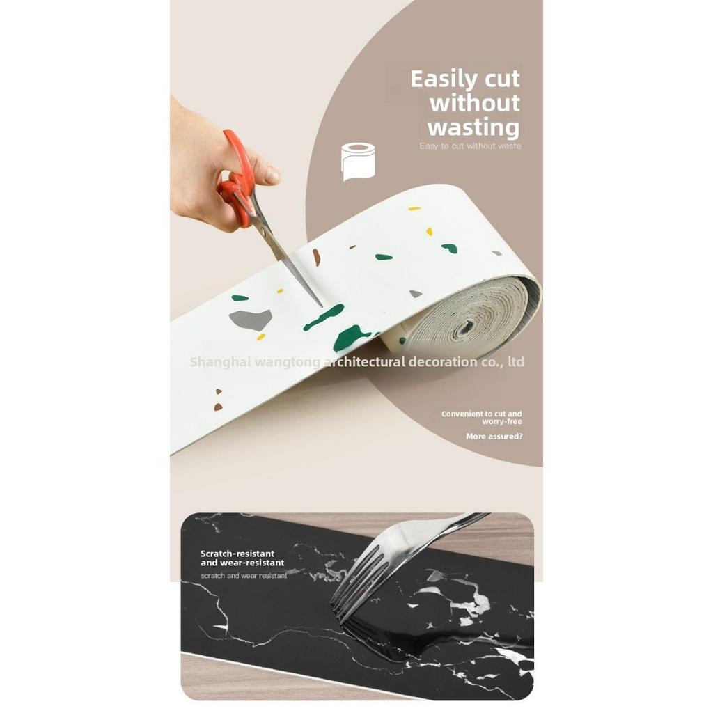 Thick Roll, European Style Marble Tile Panel Wallpaper, Self-adhesive PVC Imitation Brick, DIY Detachable, Floor and Wall Protection Strip