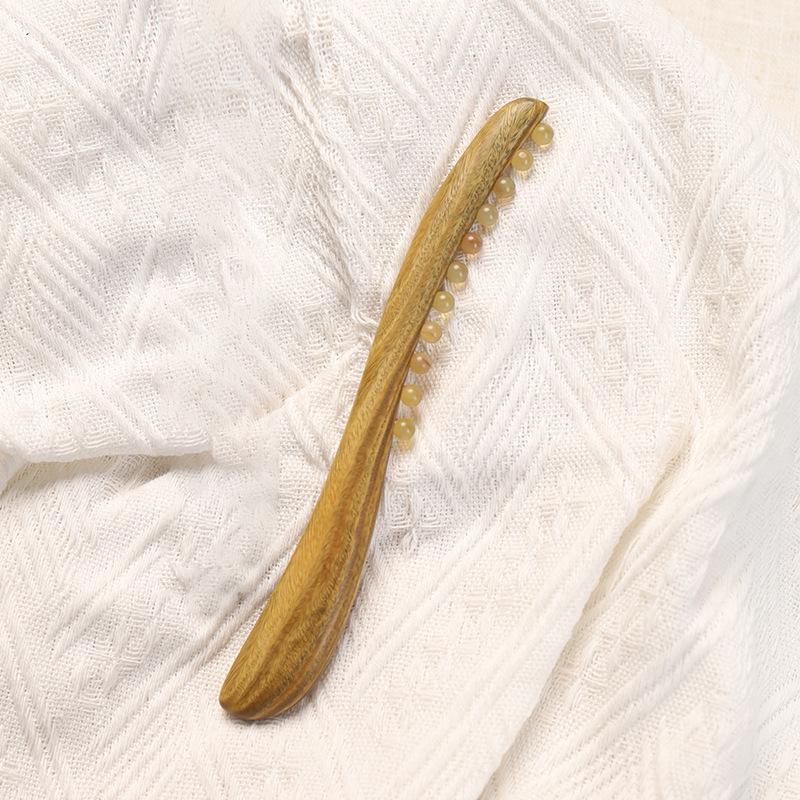 Purple Ebony Octopus Tentacle Massage Comb with Sheep Horn for Head and Thigh Gua Sha