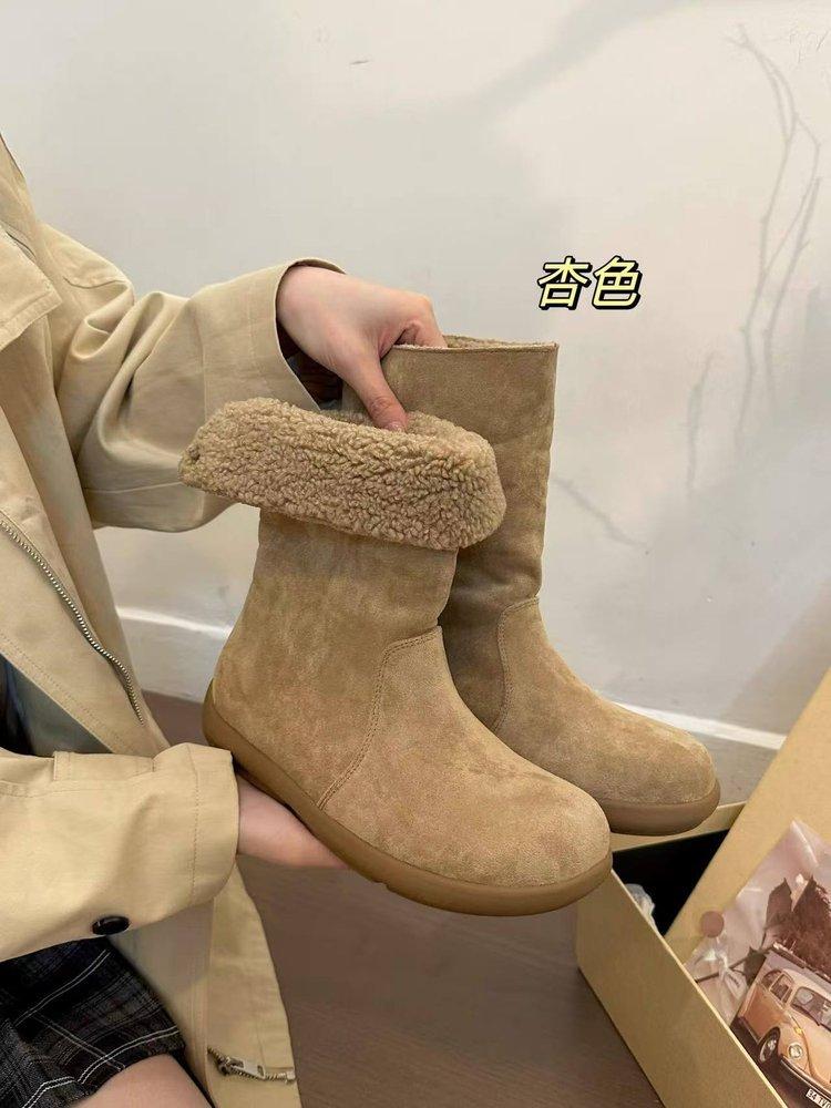 Wear it in the first snow! Retro suede two wear snow boots for women in autumn 2025 new velvet thickened flat-bottomed medium boots