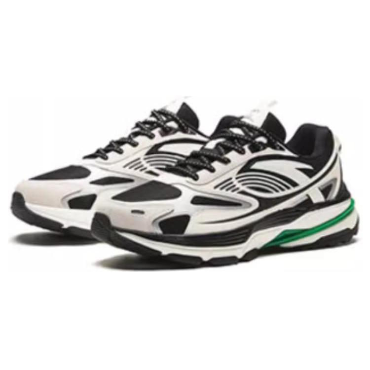 New Anta Walker Durable Breathable Low Top Running Shoes Men's Black White 112418891-2
