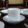 SAMLNG·DY Ru Porcelain Hand-Painted 22-Piece Dinnerware Set