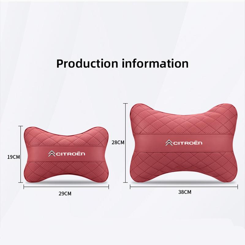 Car Headrest and Lumbar Support Set Comfort Neck Pillow Keychain For Citroen C4 C3 C5 C5X e-C4 X e-C3 C-Elysee Berlingo C1 C6 C2 YX3