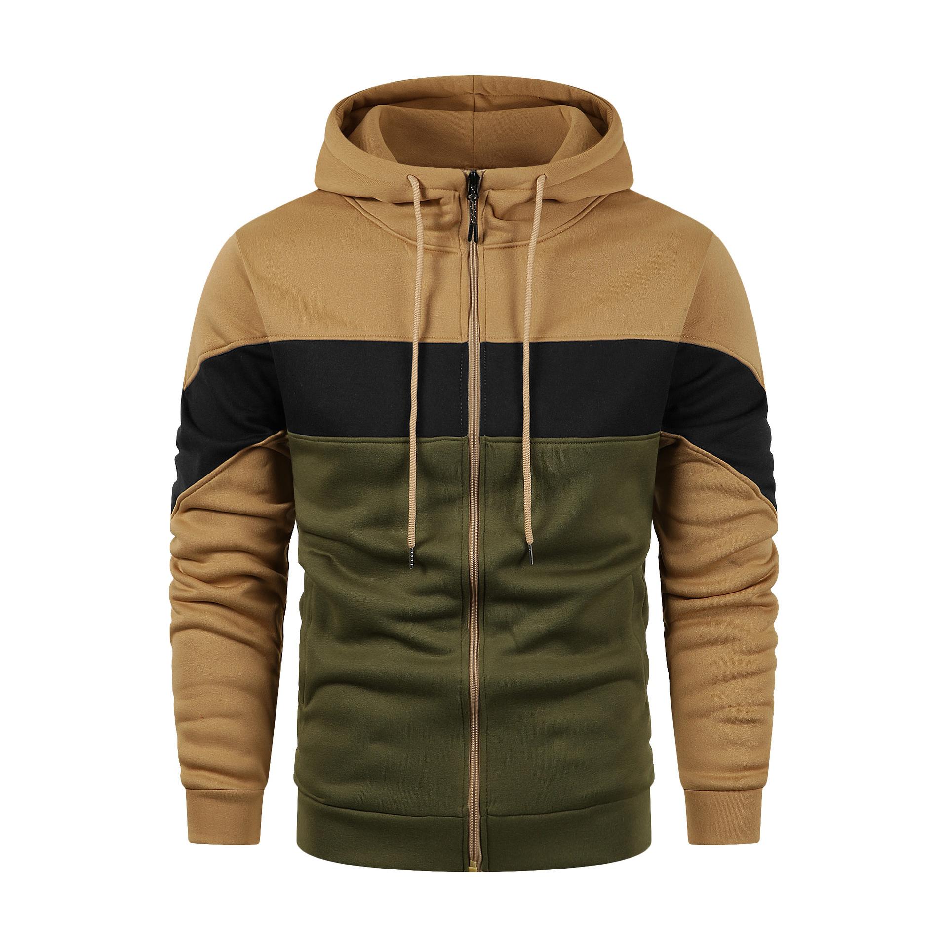 

2025 Autumn and Winter Fleece Casual Cardigan Men s Hooded Sweater Jacket Men s Trend Loose Sports S
