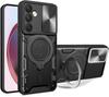 Armored Case for Samsung Galaxy M55 5G, CamShield Slide, Black