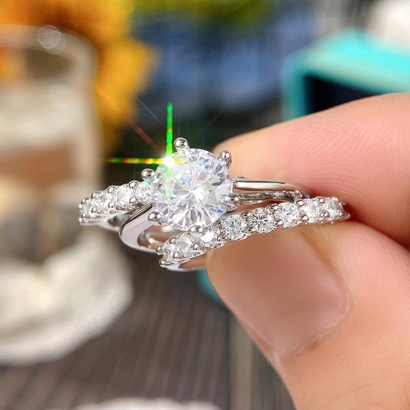 Huitan New Arrival Wedding Set Rings for Women Luxury Paved Brilliant Cubic Zirconia 3Pcs Crystal Fashion Rings Female Jewelry