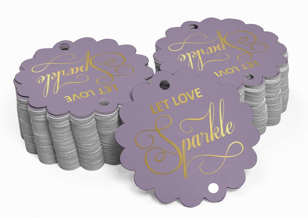 Inkdotpot 100 Pack Let Love Sparkle Wedding Favor Paper Tags Craft Real Gold Foil Hang