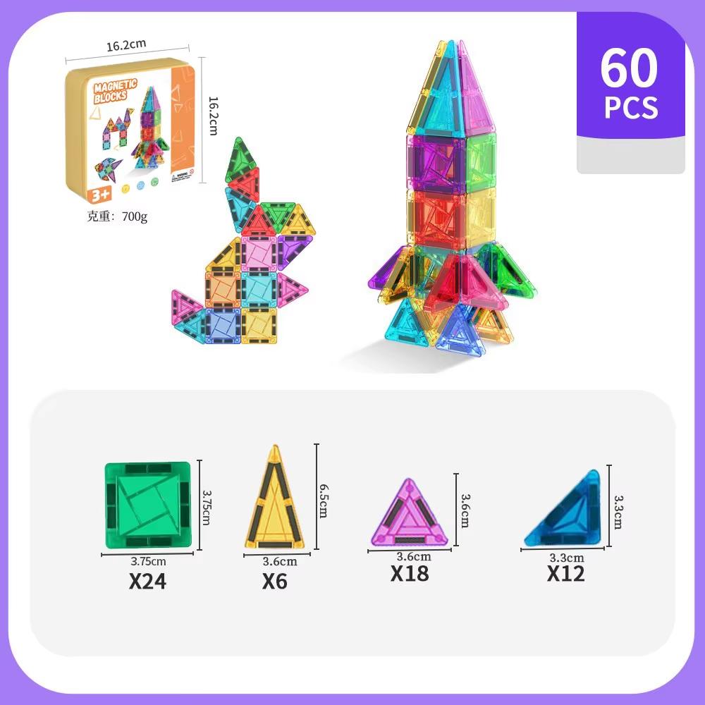 Magnetic Tiles Toddler Toys Magnetic Building Blocks for Kids Toys Games STEM Educational Toys Sensory Play Travel Toddler Set